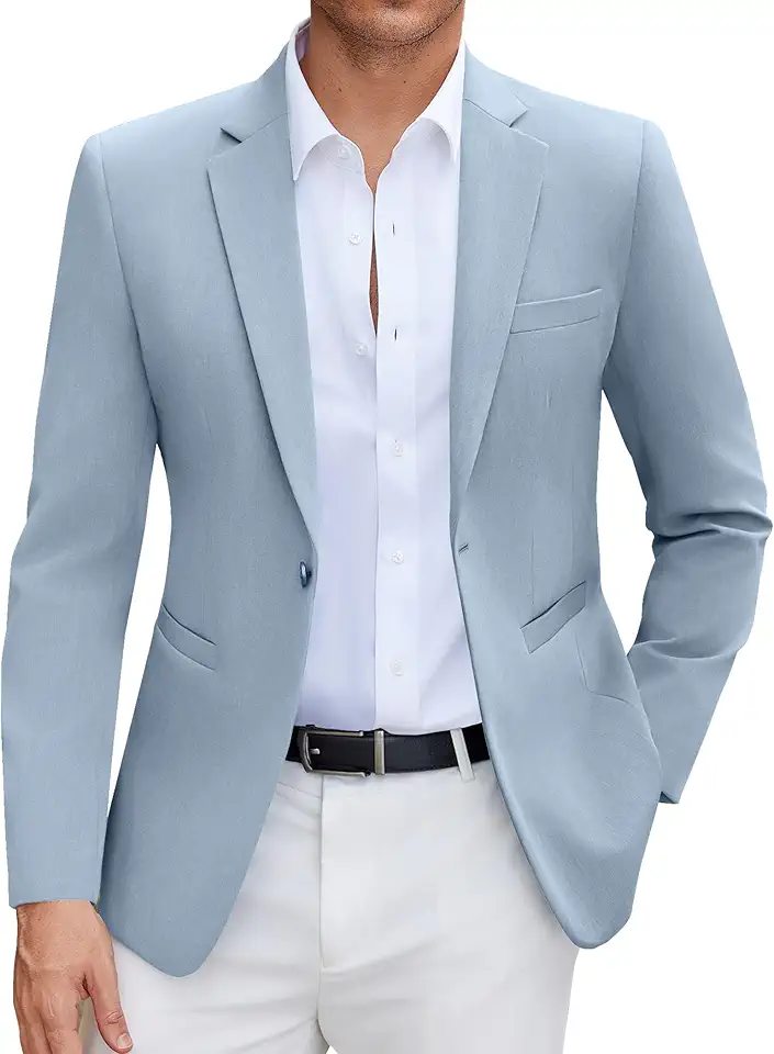 COOFANDY Mens Casual Blazer Slim Fit Suit Jacket Lightweight One Button Business Sport Coats