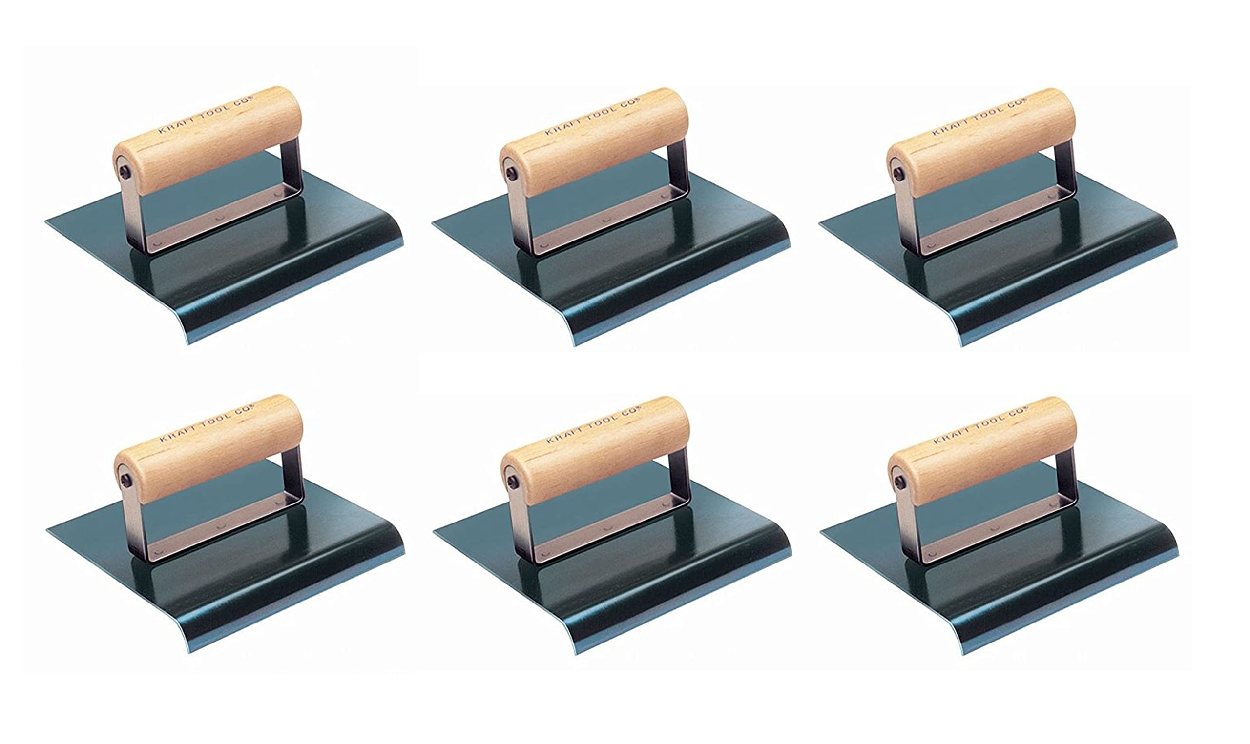kraft toolCo. CF574 6 in. x 4 in. Blue Steel Edger with 1/2 in. Radius and Wood Handle, 6-Pack