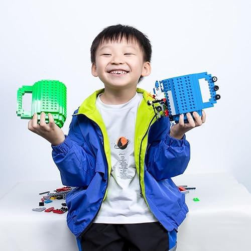Miniatura 8 de DAYMOO Juego de tazas de ladrillo integradas. Divertidas tazas de regalo compatibles con Lego, regalos novedosos de Pascua, cumpleaños, Navidad,