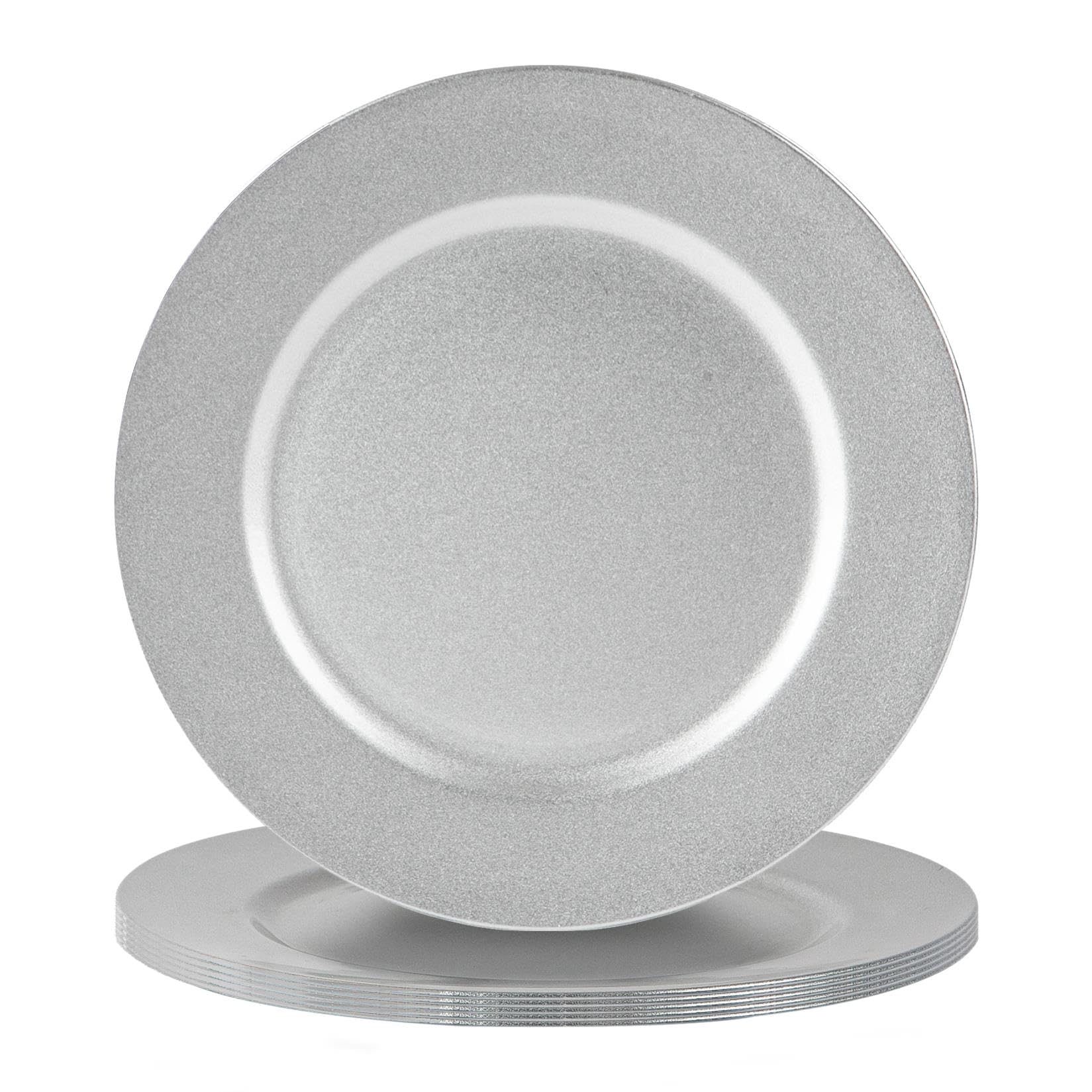Argon Tableware 6 pièce métallique Chargeur microplaques - Fini métallique - 33cm - Argent