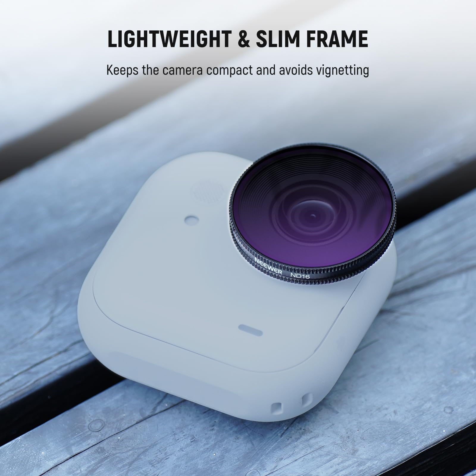 NEEWER Zestaw filtrów ND kompatybilny z Insta360 GO Ultra (UV/CPL/ND8/ND16/ND32/ND64), filtr obiektywu okrągłego polaryzator neutralna gęstość, szkło optyczne HD akcesoria do kamer akcji, FL-C53