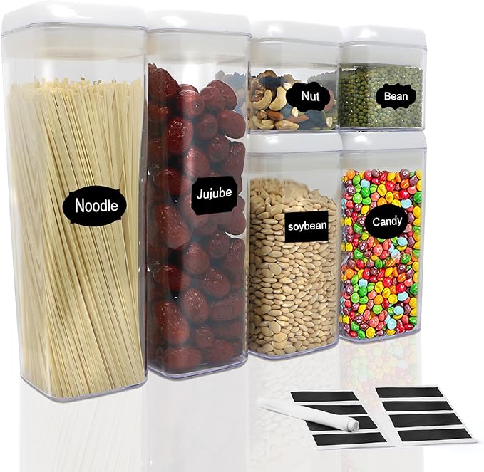 FurnitureXtra Stackable Airtight Kitchen Food Storage for Cupboards and