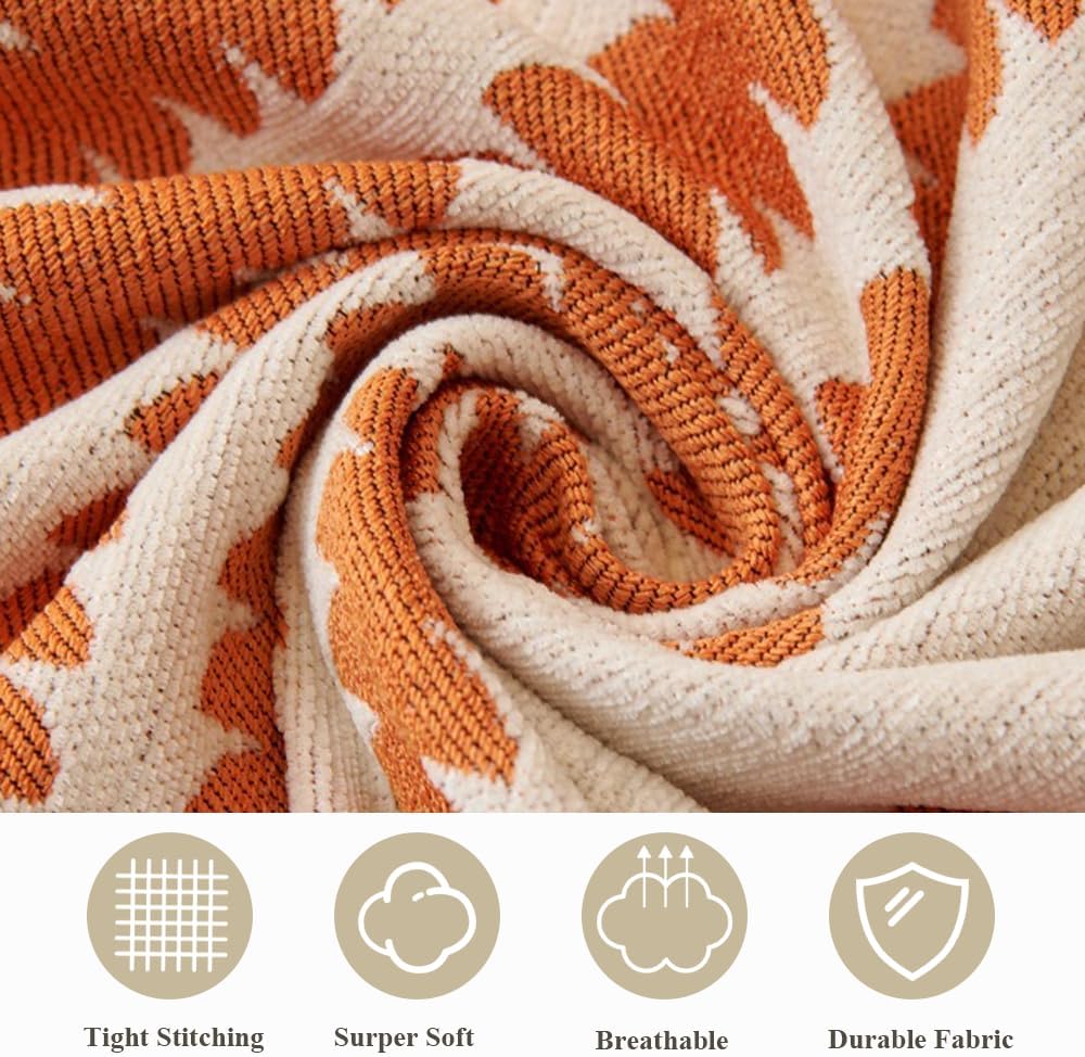 Sofa Cover for Sectional Couch Covers for Dogs Cats Couch Cover Loveseat with Tassel L Shaped Cover Washable Furniture Protector Sofa Slipcovers for 2 Cushion Couch,Orange,71’’X102’’