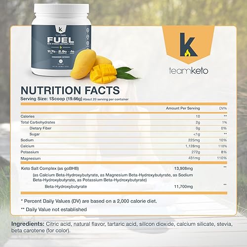 Miniatura 2 de TeamKeto exógenas cetonas en polvo, sales puras Keto BHB  Sin lácteos y gluten, los mejores suplementos cetogénicos, combustible para aumentar la