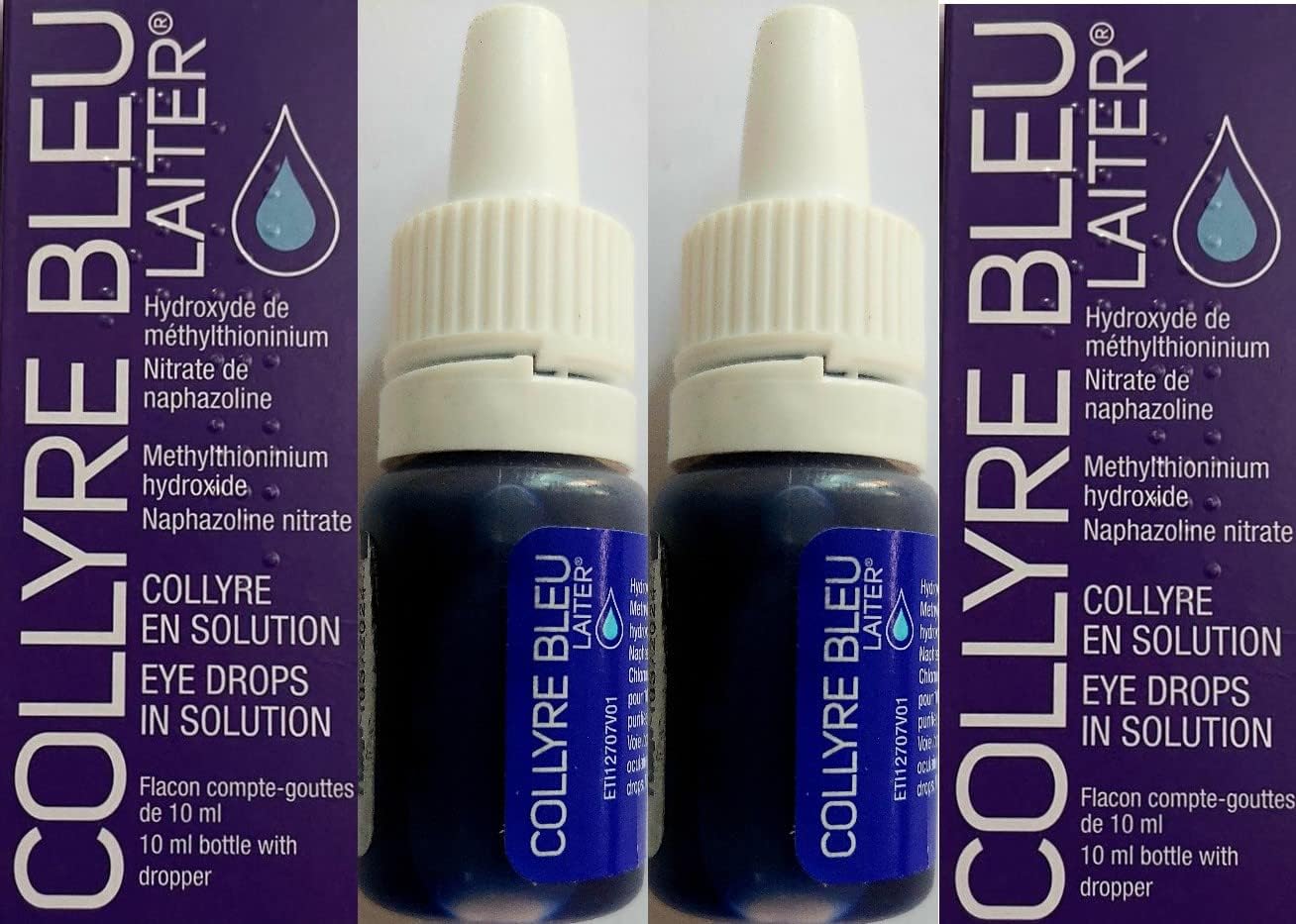 Original Laiter Collyre Bleu Eye Drops 10ml(pack of 2