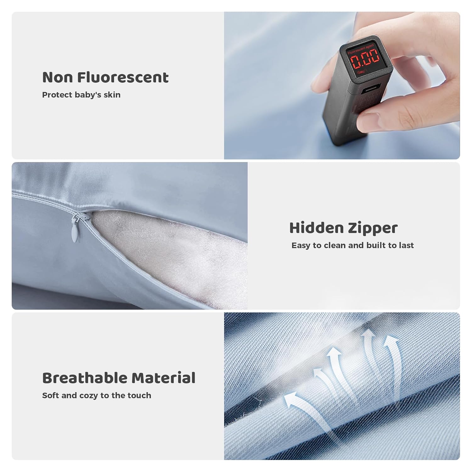 Infant Support Cushion - Baby Support Cushion for Newborn, 0-24 Months, Portable Tummy Time Mat for Home and Travel, Soft Cotton, Supervised Use, Baby Essentials Gift, ZumaBlue(Cover Included) - Image 5