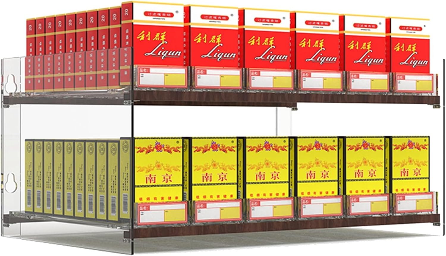 Store Display Shelves, Cigarette Showcases Rack, Automatic Cigarette Dispaly Holder Showcase, Acrylic Cigarette Retail Cabinet Organizer, Matchbook Cigar Cigarette Display Case ( Color : Clear , Size