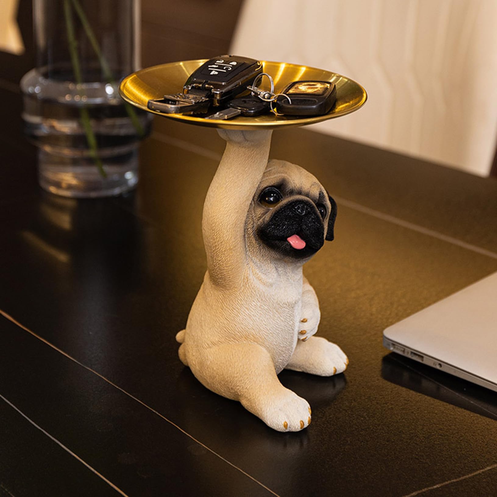 Amazon.co.jp: フレンチブルドッグ 置物 皿を捧げる アニマルオブジェ