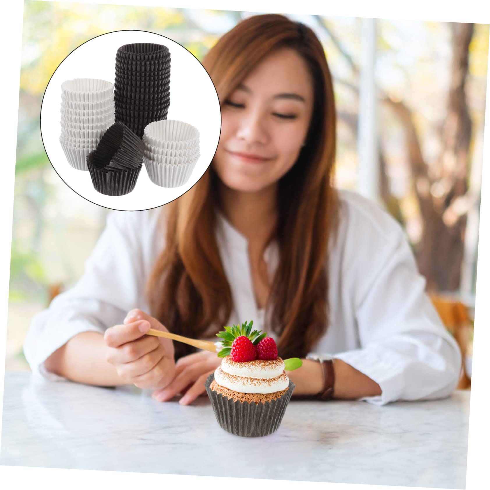 PRETYZOOM 1000 Unidades de Capacillos para Cupcakes para Hornear y Envoltorios de Muffins de Papel sin Pérdida de Color ni Olor Ideales para Fiestas Infantiles y Meriendas