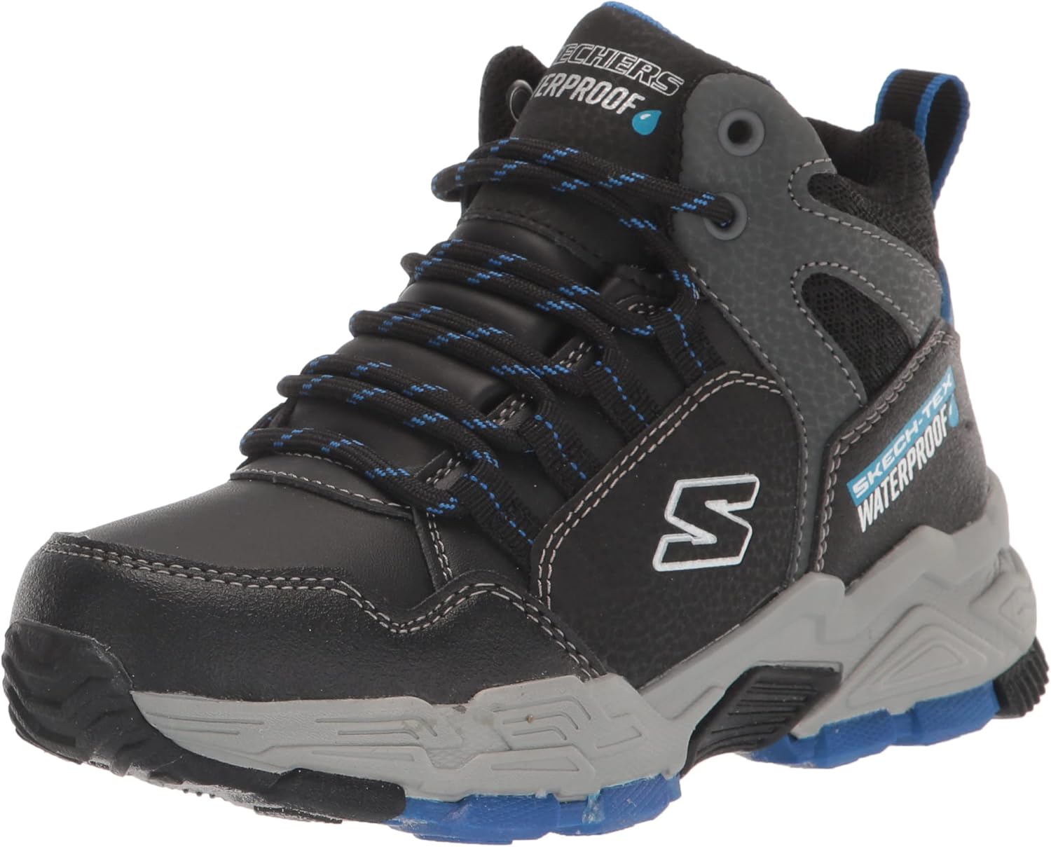 Skechers Kids Boy's Drollix-Brindor Sneaker, Black/Royal, 1.5 Little Kid