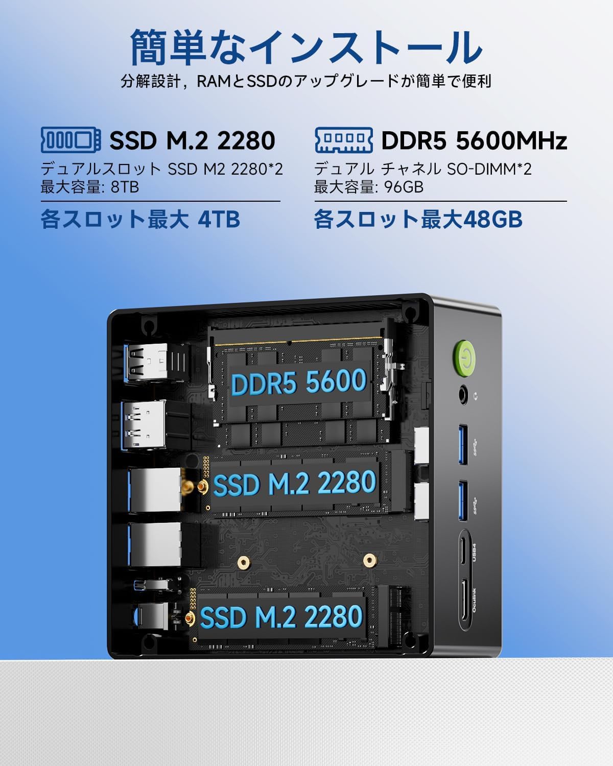 Amazon.co.jp: GMKtec ミニPC K8 Plus AMD Ryzen 7 8845HS(8コア/16