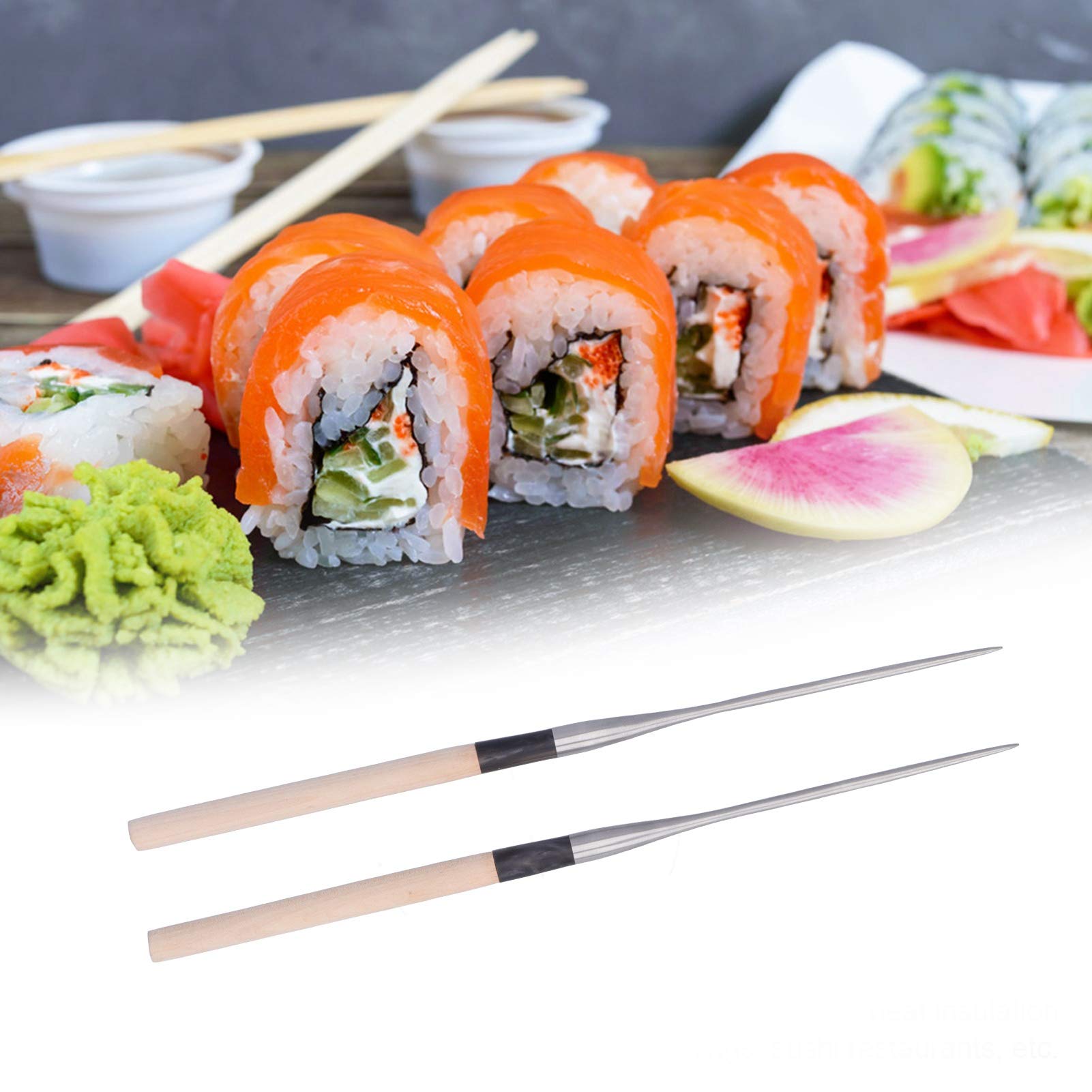 Bacchette per sushi giapponesi con manico in legno Bacchette da isolate termicamente Stoviglie Utensili da portata per ristoranti Sushi bar per la casa Materiale in legno di (150MM)
