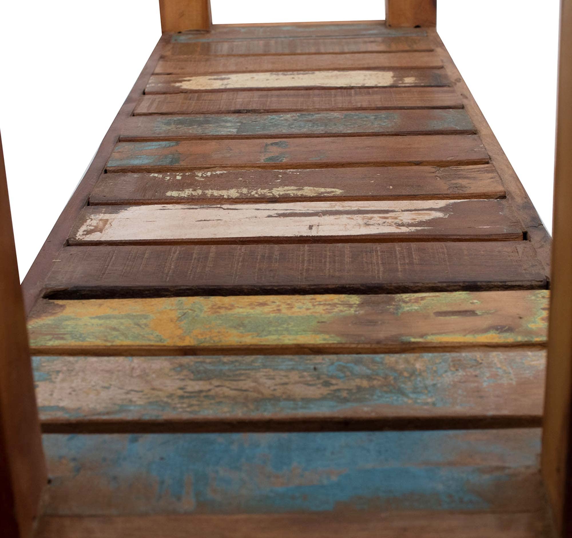 Grande Consolle in Legno Esotico, Collezione Sinaloan, Aspetto Antico e Spogliato, L 80 cm