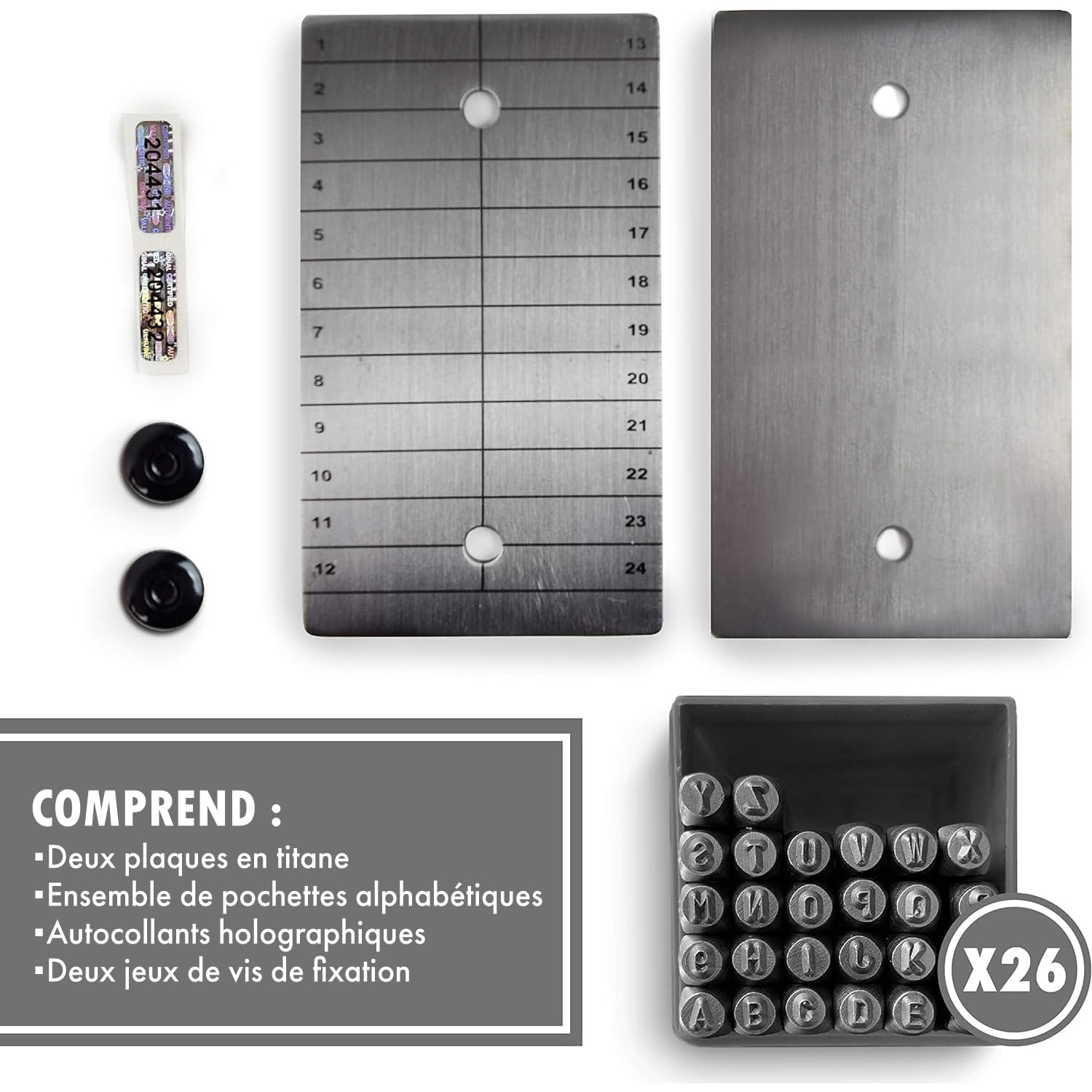 ColdTi Plaques en Titane pour Phrase de Récupération Crypto (2 Plaques, Set de Lettres & Scellés) – Stockage Sécurisé Cold Wallet – Acier Inox Ultra Résistant