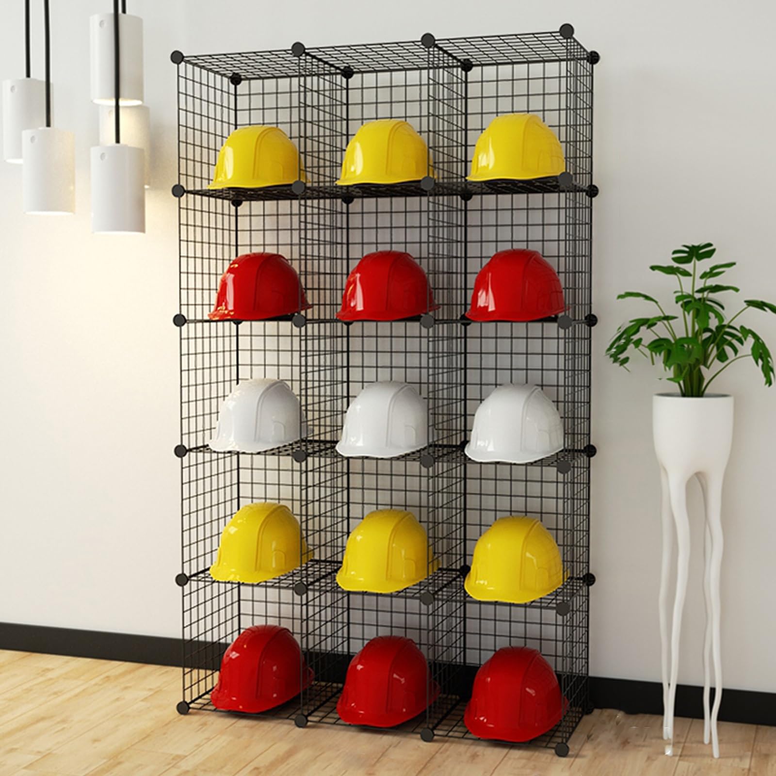 Bastidor De Casco De Alta Resistencia Con Ruedas, Organizador De Almacenamiento Portátil Para Sitios De Construcción, Cubos Modulares Ajustables Para Equipos De Seguridad, Soporte De Exhibición De Mon