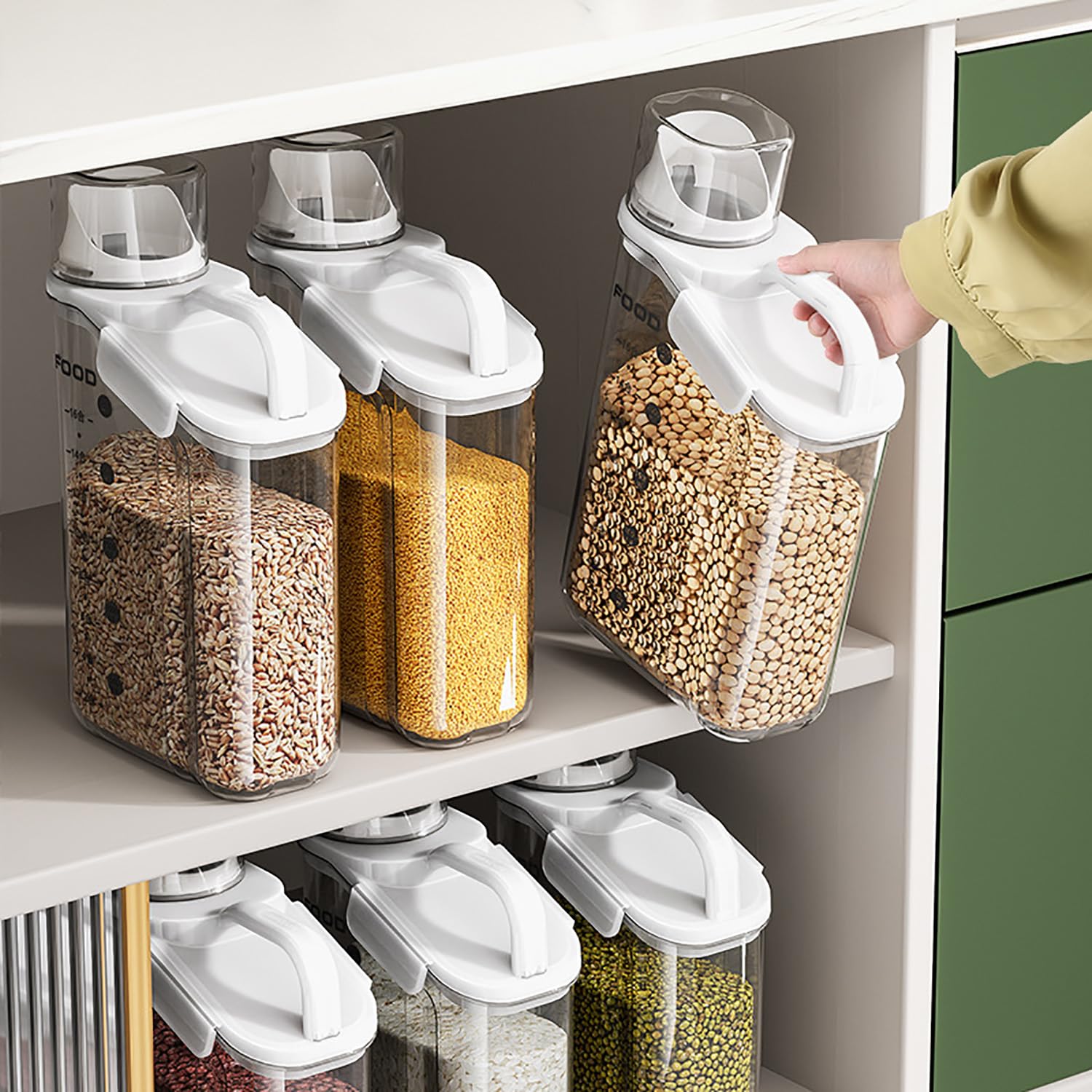 Contenitore Ermetico Trasparente Per Alimenti Con Guarnizione In Silicone – Per Riso, Farina, Cereali E Snack, Disponibile In 4 Misure
