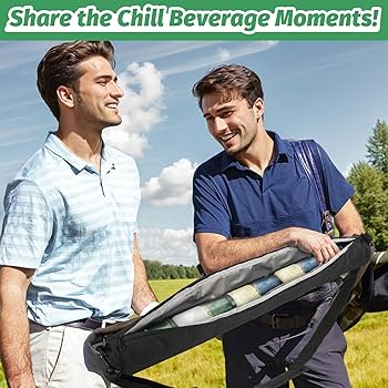 Upgraded Golf Beer Sleeve with 6 Ice Pucks - 7 Cans Golf
