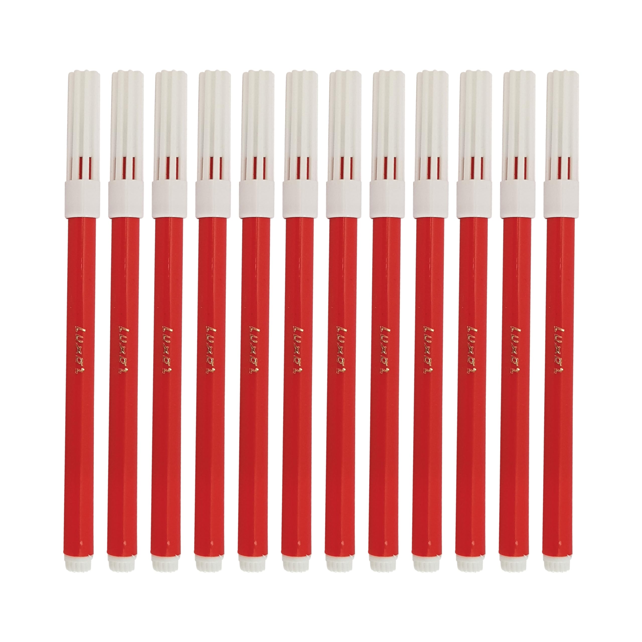 LUXSIN Single Colour Fineliner Pens, RED, Fine Point, Pack of 24, Smooth Precise n Detail Writing, Perfect for School Home Office Use, iZOFAX