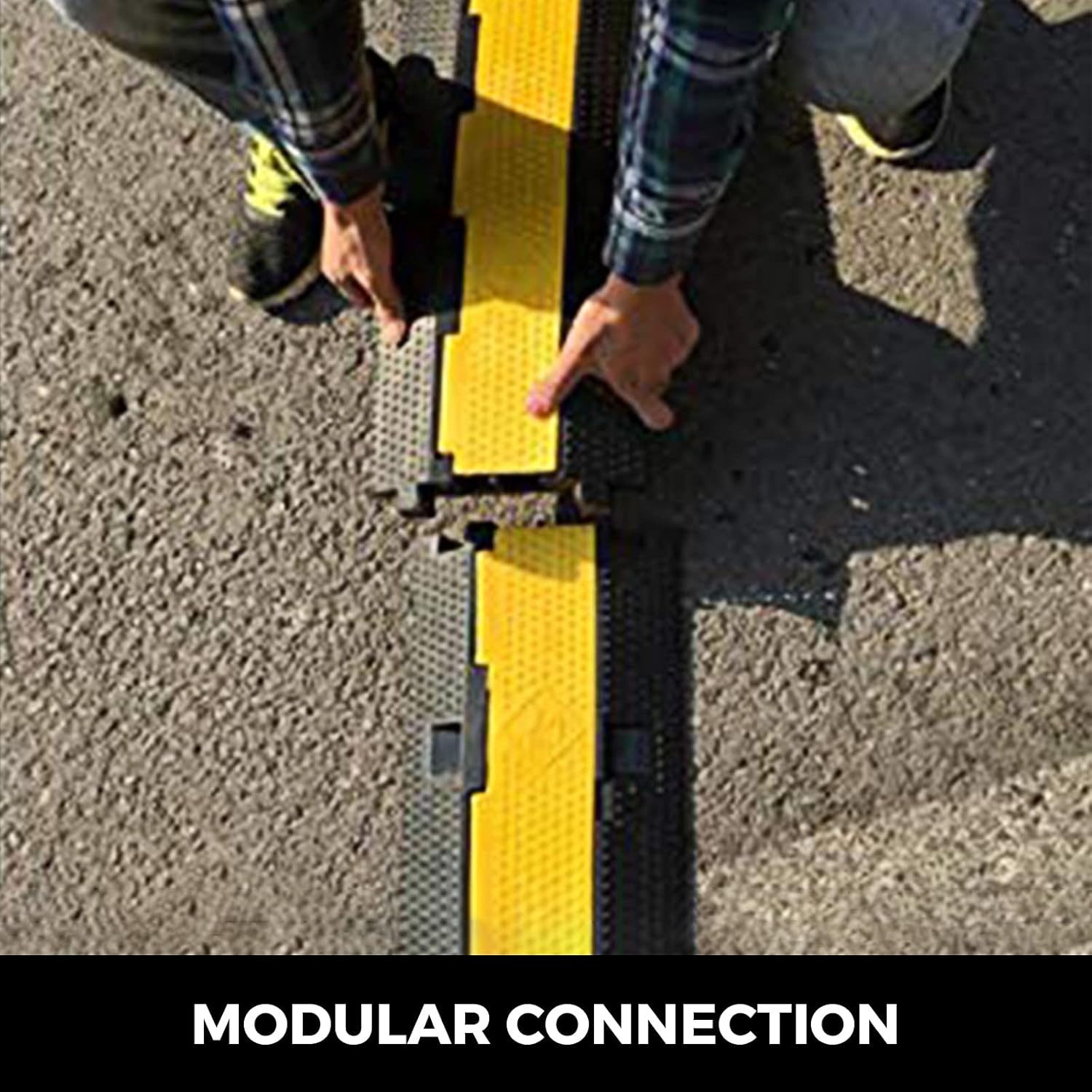 Man-hj 4PC 5PC of 2 Channel Cable Protective Wire Cord Ramp Driveway Rubber Traffic Heavy Duty Speed Bumps Garage Cable Protector (Color : 5 Pack)