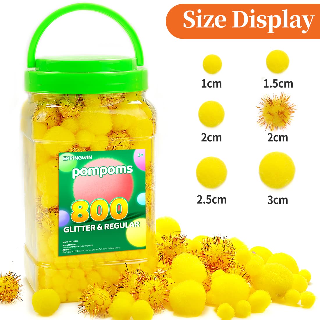 Amazon.com: Eppingwin 800pcs Yellow Sparkly Pompoms