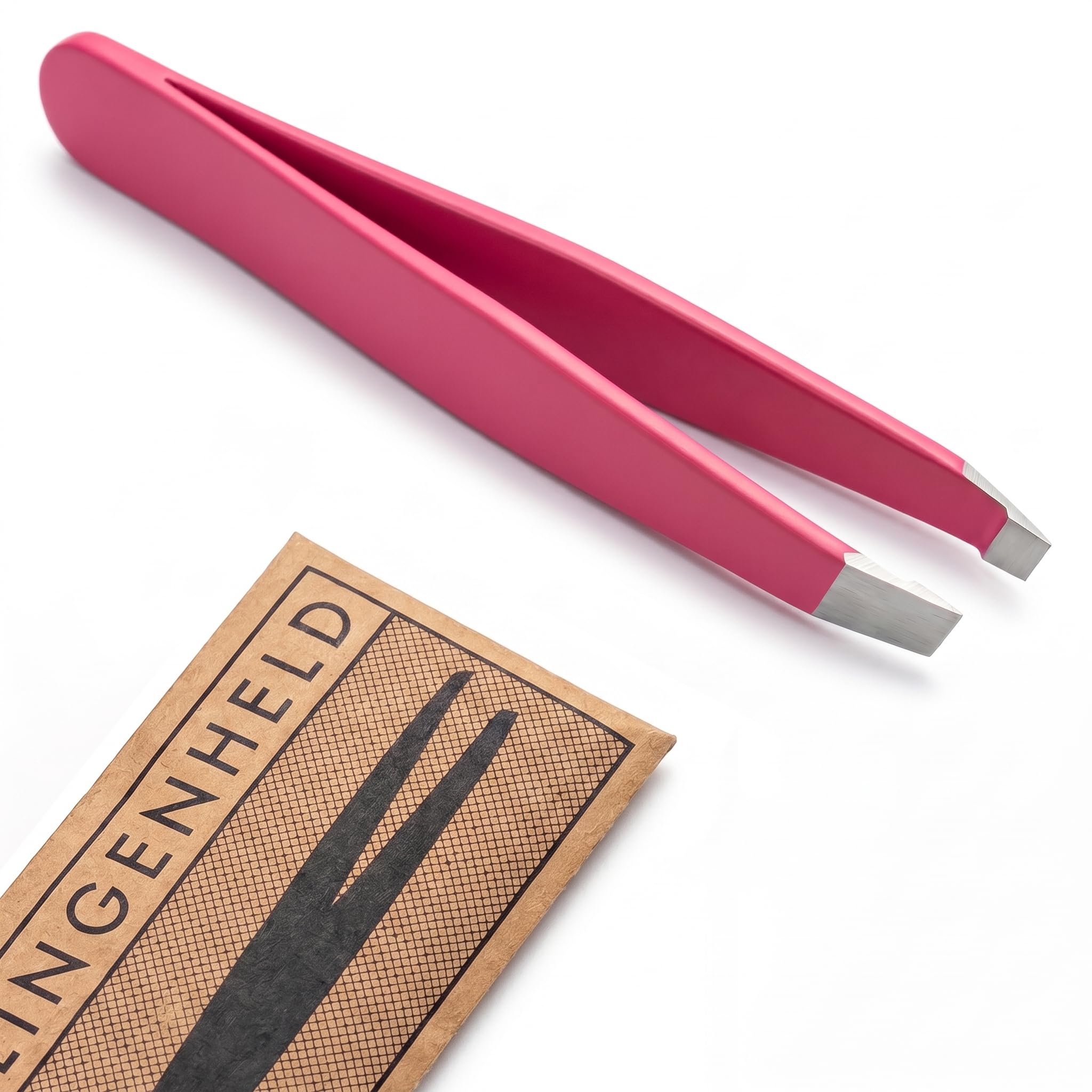 KLINGENHELD® Haargenaue Pinzette - greift jedes Haar beim 1. Versuch ohne durchrutschen - Pinzette Augenbrauen Zupfen handgeschliffen, schließt Jahr für Jahr bündig (50 Farben)