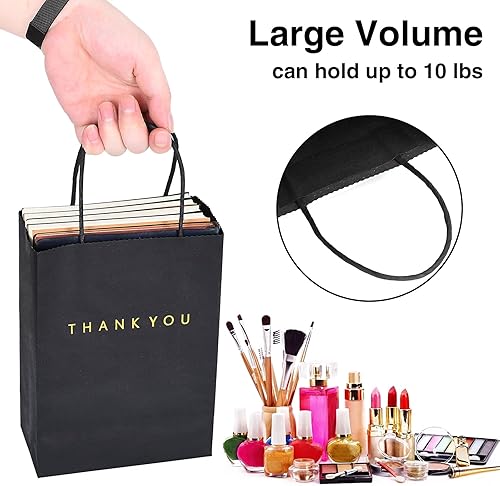 Miniatura 3 de driew Paquete de 50 bolsas de regalo de agradecimiento (5.9 x 3.1 x 8.3 pulgadas), bolsas de papel traseras con asas traseras, bolsas de regalo para