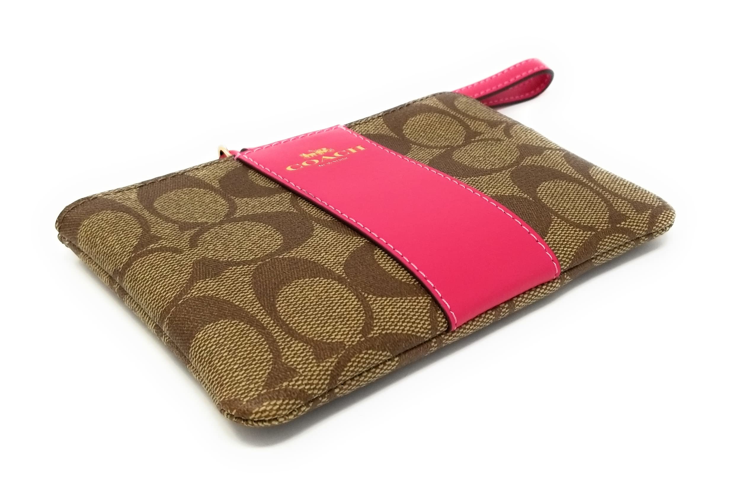 Coach Womens Corner Zip Wristlet In Canvas Leather
