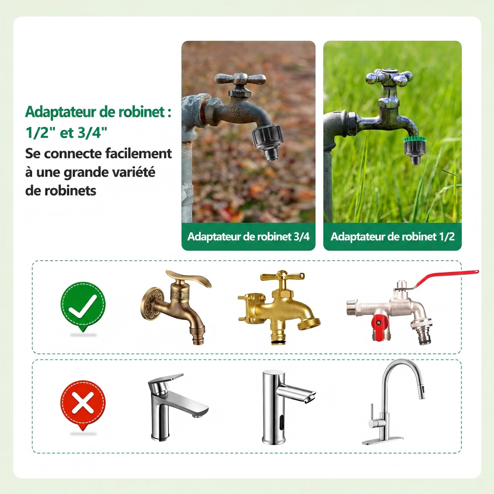 20M Système d'irrigation Jardin Kit DIY Irrigation Goutte à Goutte Kit Arrosage Pulvérisation Systèmes de Refroidissement pour Jardin pelouse Serre Plantes