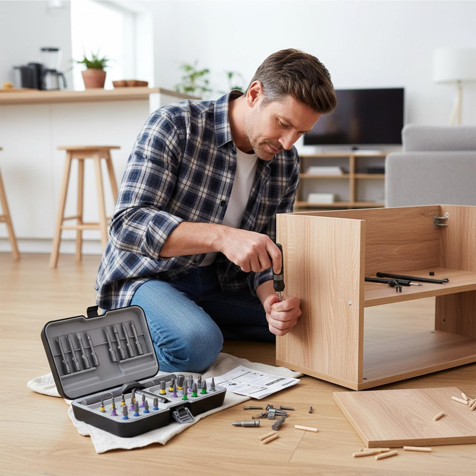 Komplet Wierteł I Wkrętaków Stal Stopowa Ergonomiczna