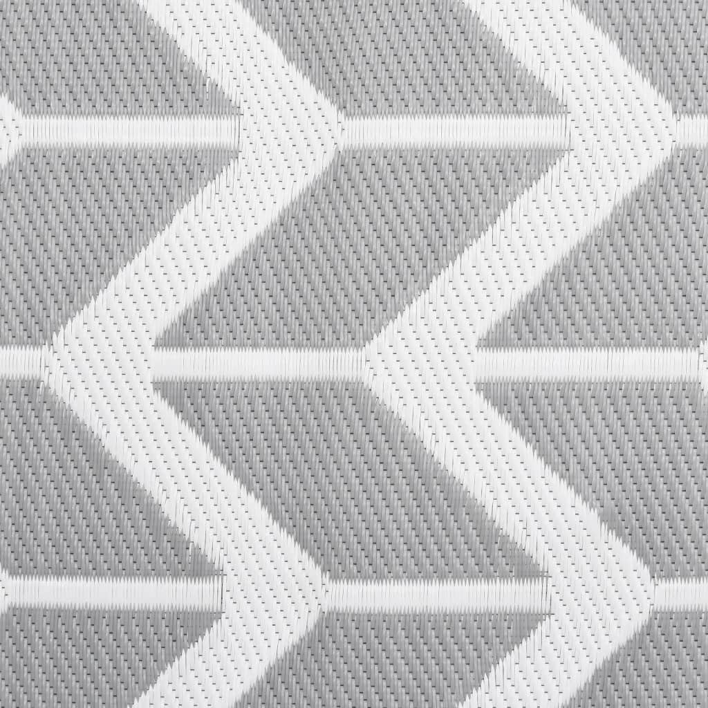 Tapis d'extérieur ARAKIL - Gris - 160 x 230 cm - Résistant aux intempéries - Antidérapant - Pour balcon, jardin, piscine, avec motif jacquard double couche, lavable
