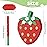 Wernnsai Red Strawberry Piata For Kids - Strawberry Baby Shower Pinata Strawberry Birthday Party Decorations Summer Fruit Themed Party Game Supplies With Bat Blindfold 16.5  11.6 3