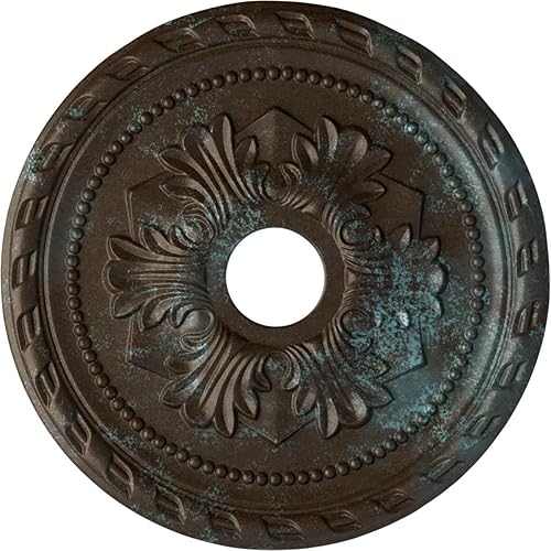 Miniatura 102 de Ekena Millwork CM20PM Medallón de techo Palmetto, 20 7/8 pulgadas de diámetro exterior x 3 5/8 pulgadas de diámetro interior x 1 5/8 pulgadas, Primed