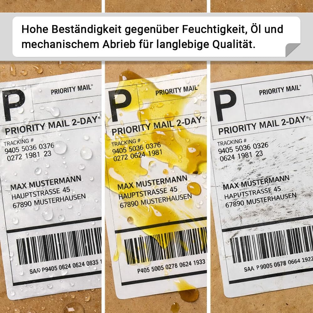 Thermo-Eco Versandetiketten, weiß, 10 x 15 cm, 500 Stück/Rolle, 100 Rollen, Art.-Nr. 611867 | Paket Etiketten | Versandlabel | Rollen Etiketten