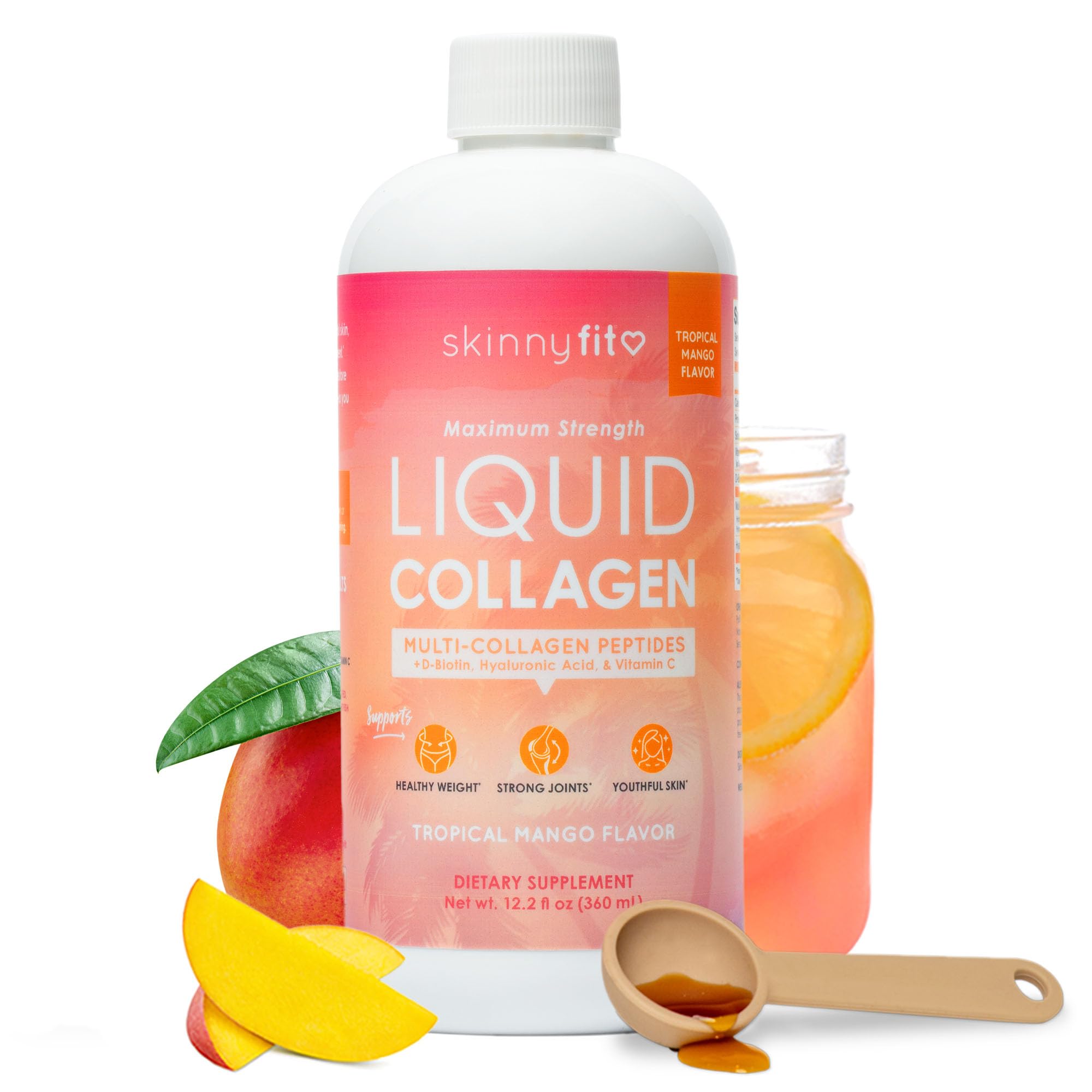 ダイエットドリンク MANGO & COLLAGEN Amazon.com: SkinnyFit - Liquid Collagen, Tropical Mango (24
