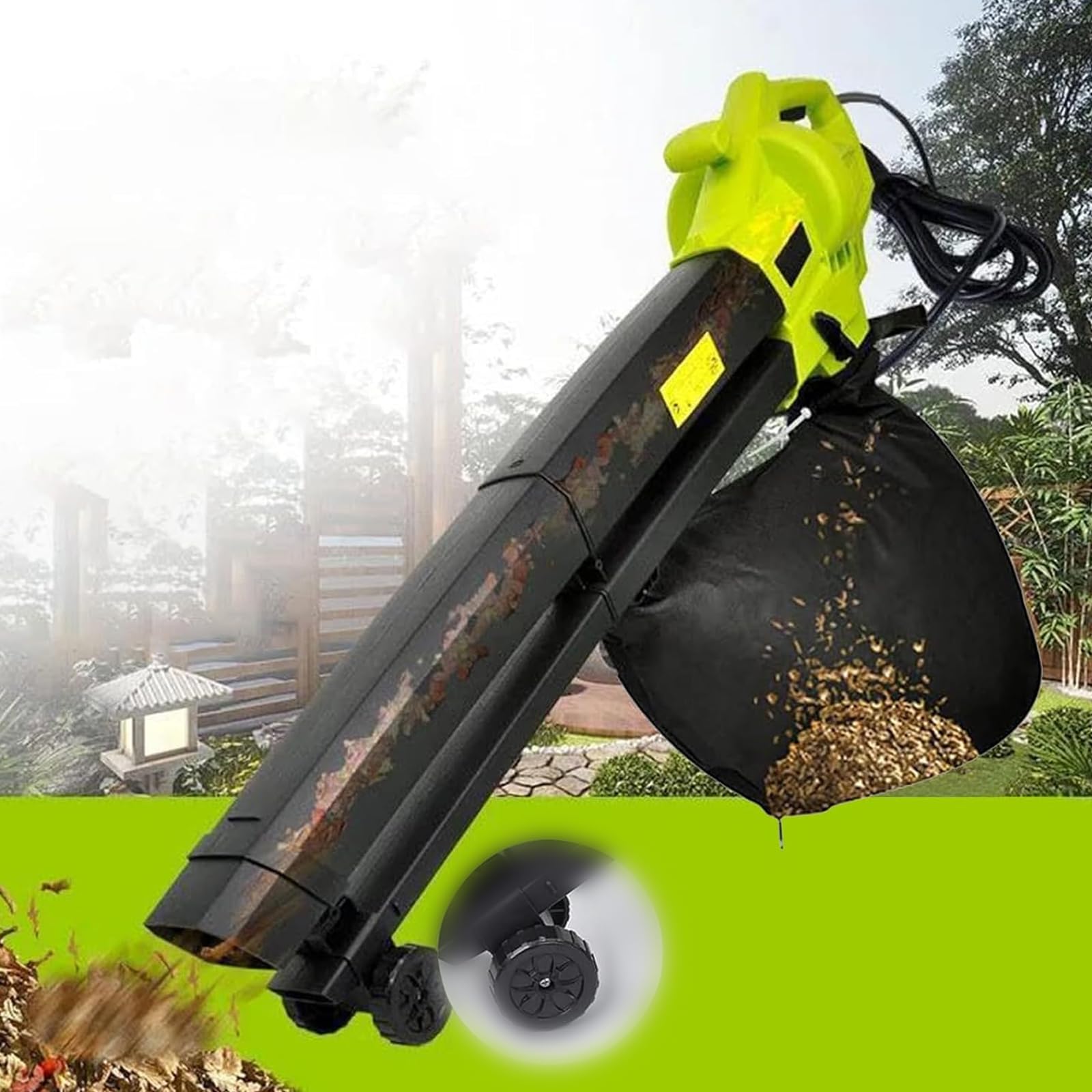 Souffleur de jardin sans fil 3000W aspirateur broyeur avec sac 40 L