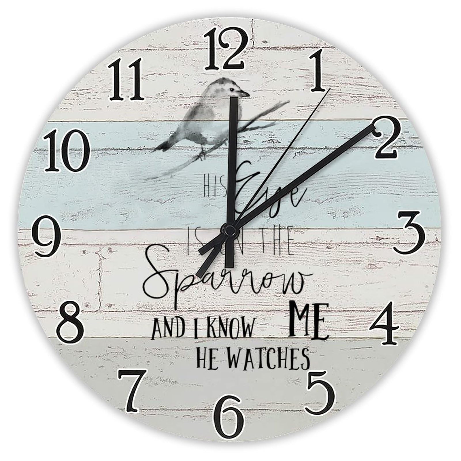 Horloge murale inscription spirituelle en bois pour un cadeau de pendaison de crémaillère