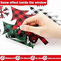 Vista 3 de Calcomanías de Navidad para ventana, diseño de búfalo navideño, calcomanías de ventana extraíbles, decoración de ventanas para invierno, Navidad