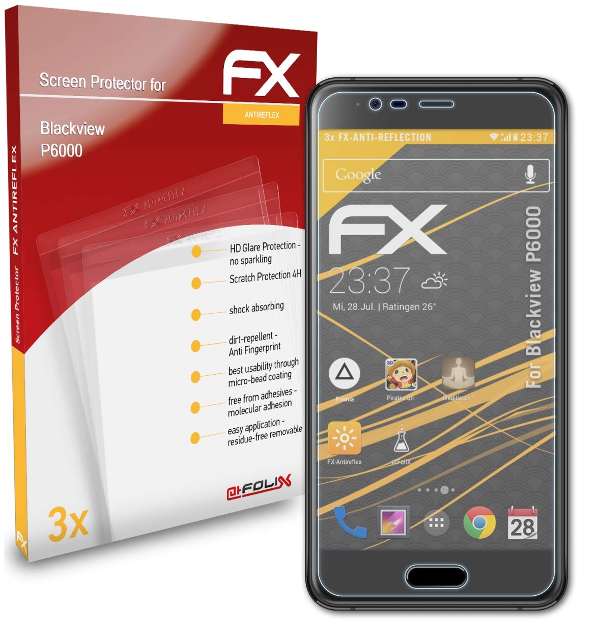 AtFoliX Lámina Protectora De Pantalla Compatible Con Blackview BV6600E
