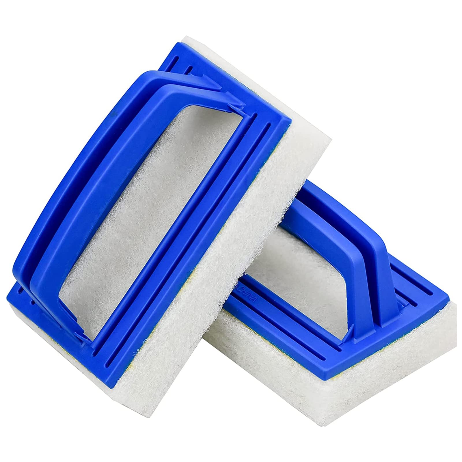 2 Stück Pool Bürsten Set Pool Schwamm Bürsten Kunststoff Schwimmbad Bürste Poolreinigung Handschrubber Schwimmbad Bürste mit Griff Schwamm Algenbürste Geeignet zum Reinigen von Schmutz und Moos (A)