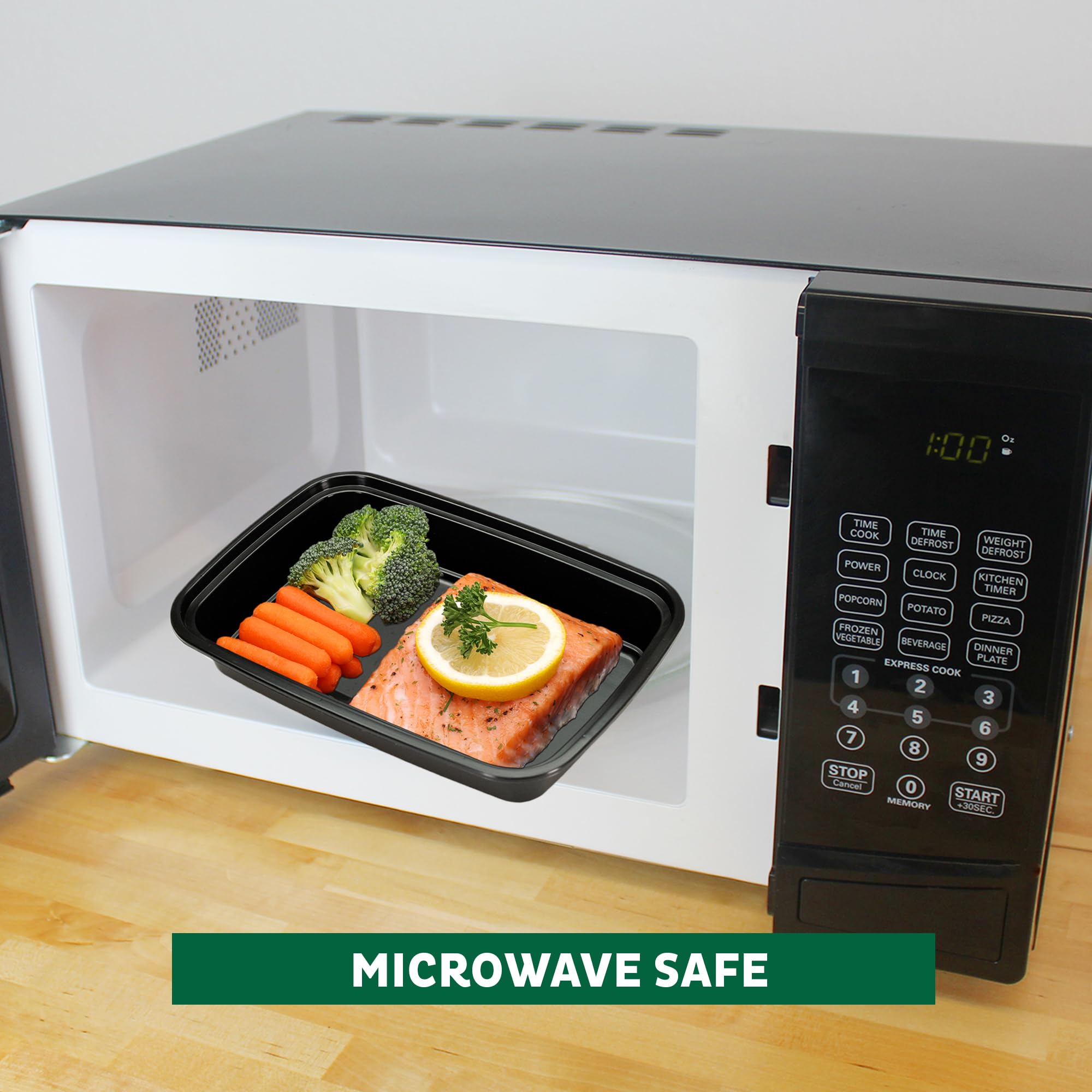 Freshware Recipientes de preparación de comidas [150 unidades] 1 compartimento con tapas, contenedores de almacenamiento de alimentos, caja Bento, sin BPA, apilables, aptos para