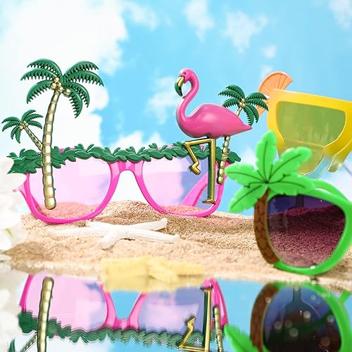 Miniatura 2 de Xuhal 36 gafas de sol Luau para fiesta, divertidas gafas hawaianas, gafas de sol tropicales divertidas, decoraciones de playa, regalos de fiesta,