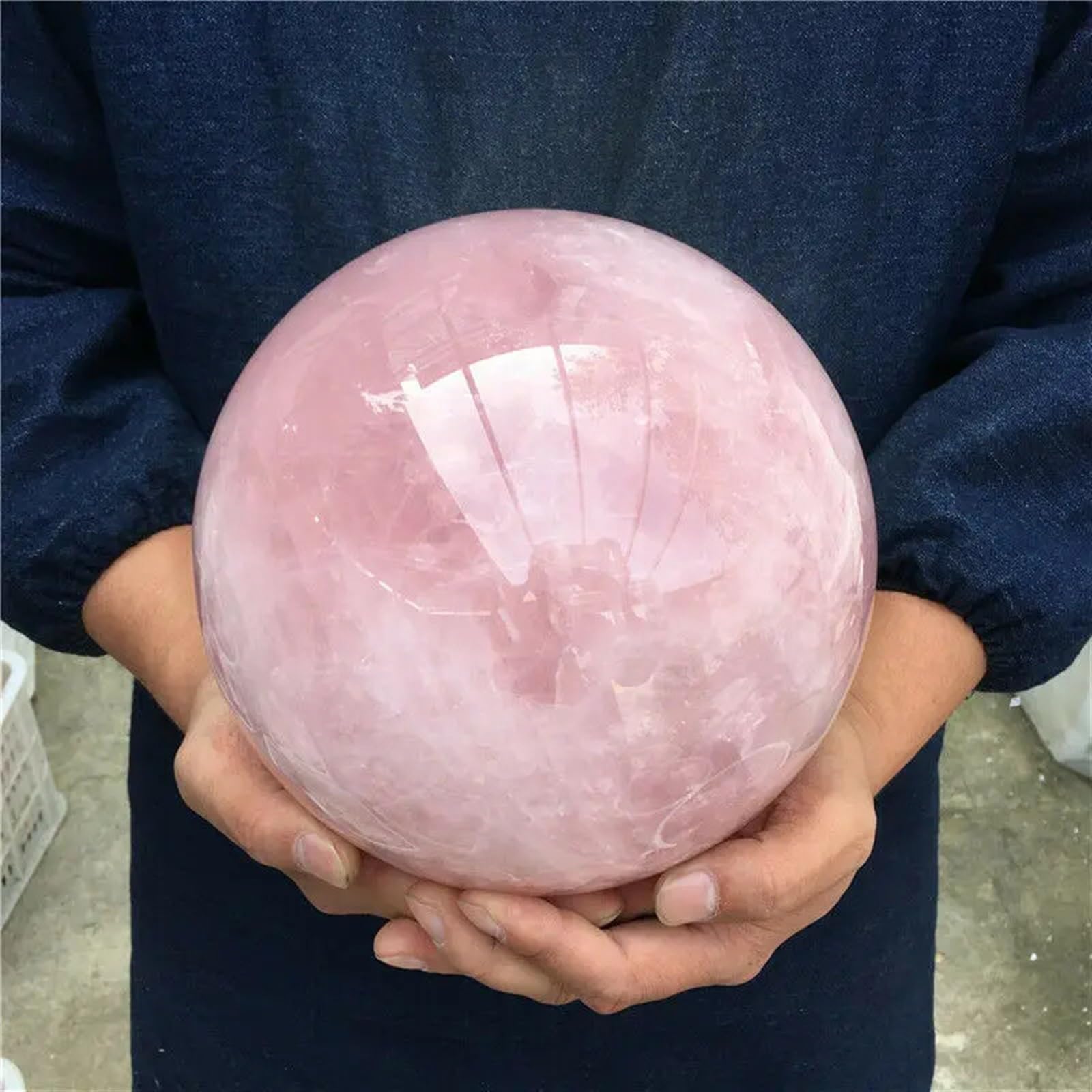 DPURPIWADY Rose Quartz Sphere Crystal Ball Ornaments (Size : 110-120mm)