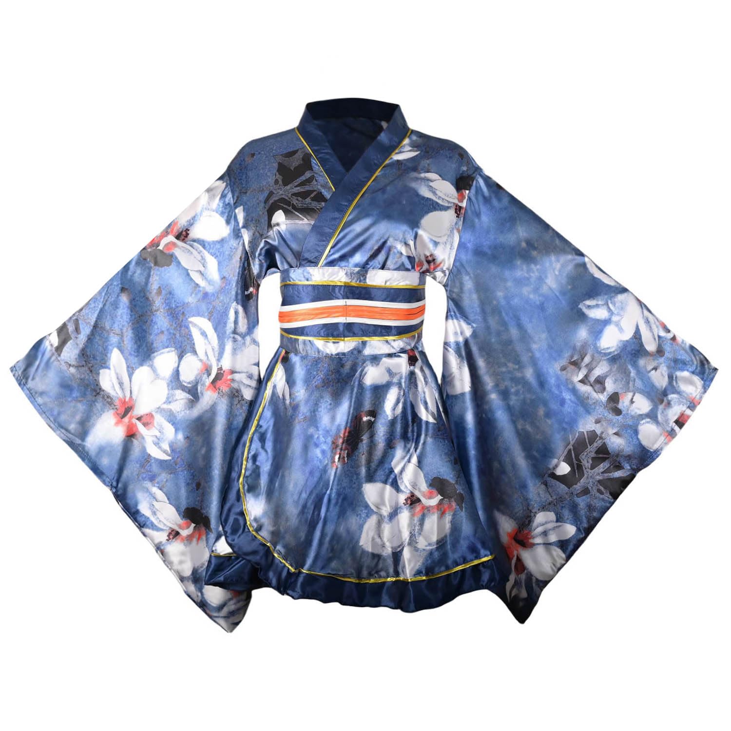 Disfraz de kimono corto y sexy para mujer, vestido de fiesta de Halloween con cinturón