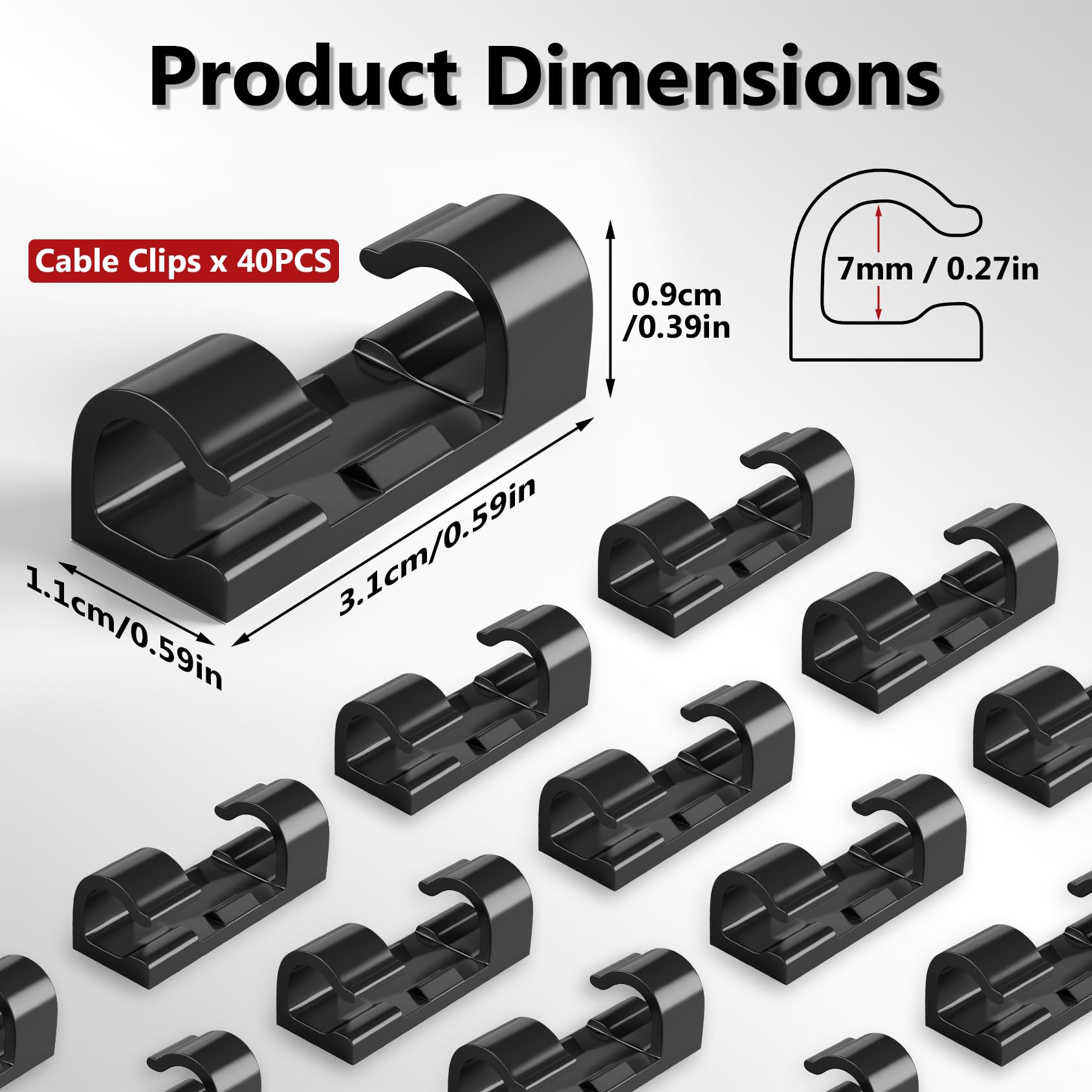 Ferma Cavi Elettrici Blulu 100 Clip Per Fermacavi Autoadesivo Clip Per Luci Esterne Organizer Per Filo Mini Ganci Per Gestione Dei Cavi Per Casa Auto Ufficio Decorazione Fascette Di Cavi Per Casa