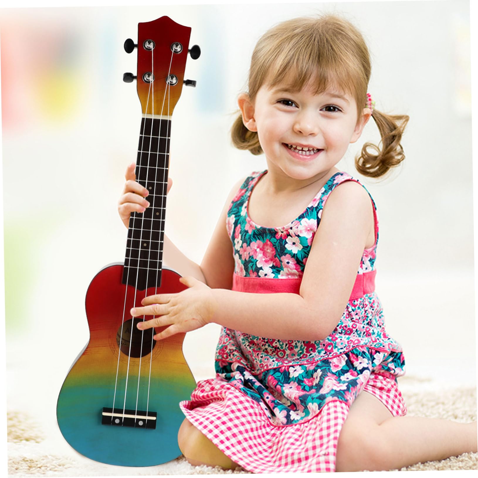 Regenbogen Ukulele für Kinder Anfänger mit Tasche
