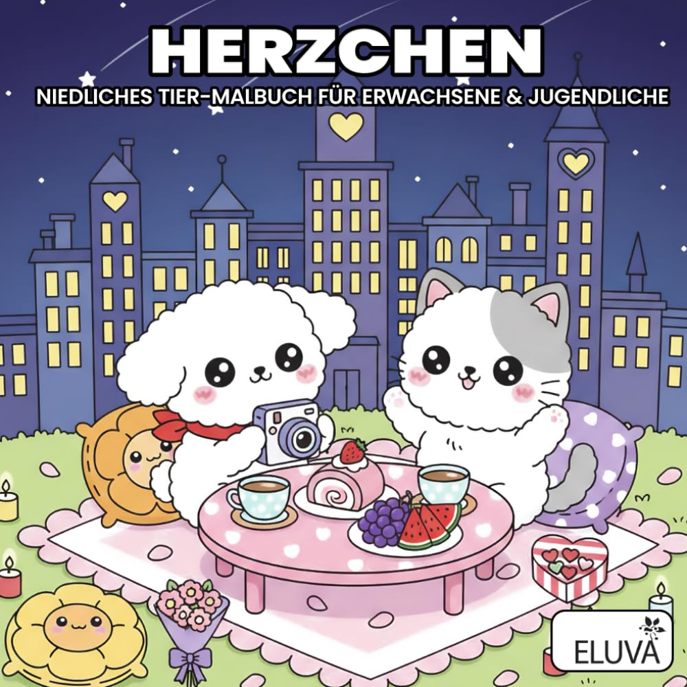 Sweetheart Herzchen: Niedliches Tier-Malbuch zum Valentinstag für Erwachsene & Jugendliche