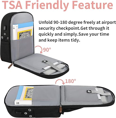 Vista 6 de Bolsa de ganchillo, mochila de tejido y organizador de bolsas con puerto de carga USB, bolsa grande de almacenamiento de hilo Negro