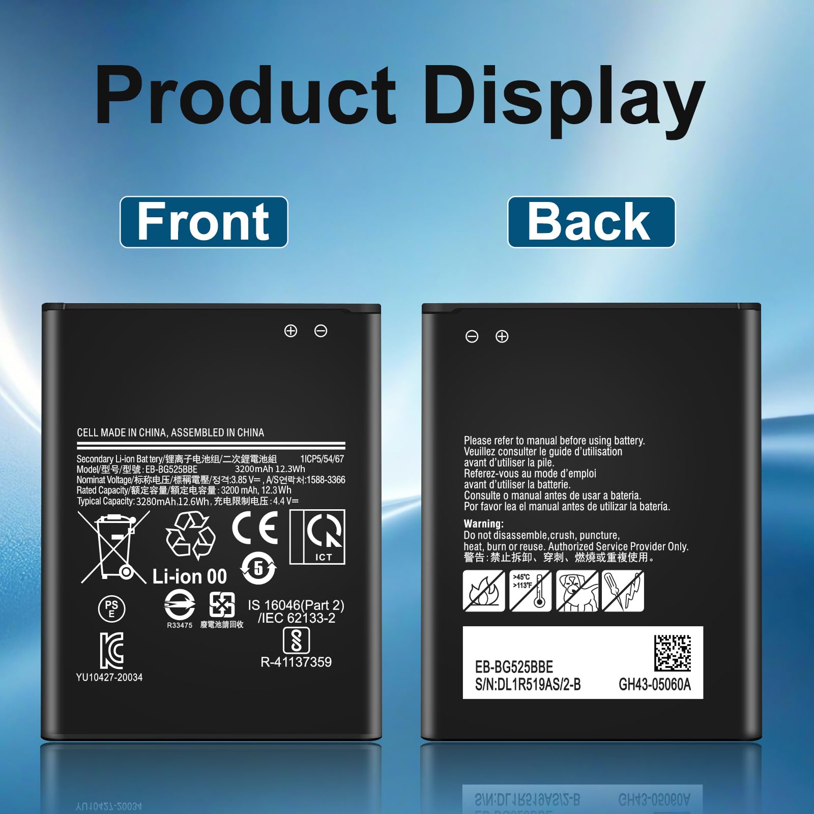 Batterie Remplacement Samsung Galaxy XCover 5 - 3200 MAh, EB-BG525BBE | Cellules Classe A+, Protections, Durée Longue - 4
