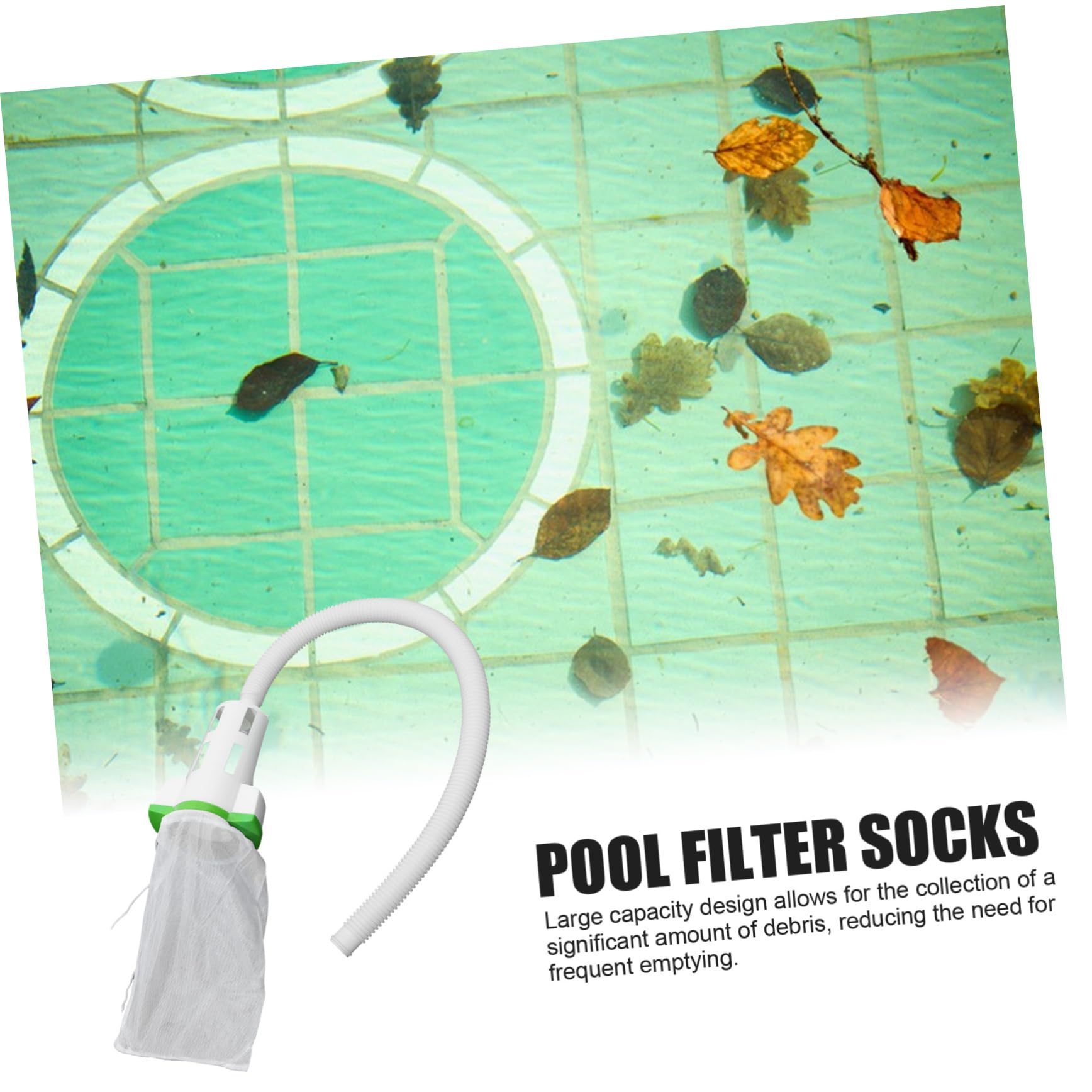 SUPVOX Chaussettes de Skimmer de Piscine en Nylon Blanc avec Tuyau Connecteur Abs pour Collecte et Débris Espaces Extérieurs Grands