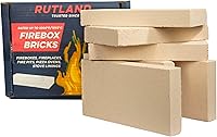Rutland USA-Made Fire Bricks for Wood Stoves, Fireplaces & Pizza Ovens - Ivory 9x4.5x1.25 Inch 6-Pack, 2000°F Rated